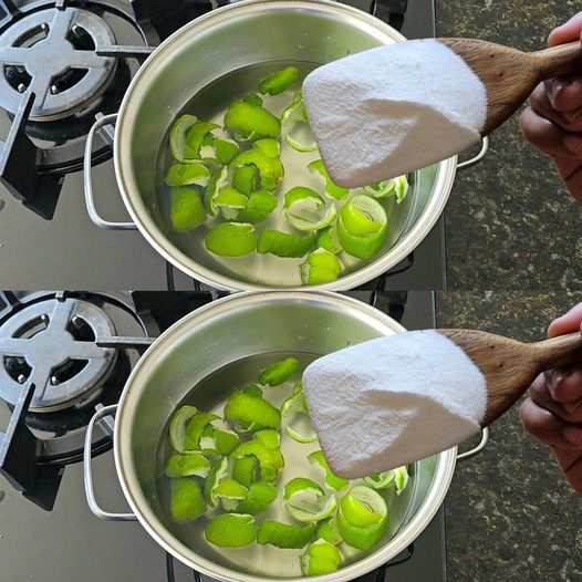 To avoid spending money at the store, simply boil lemon peels with salt. 1