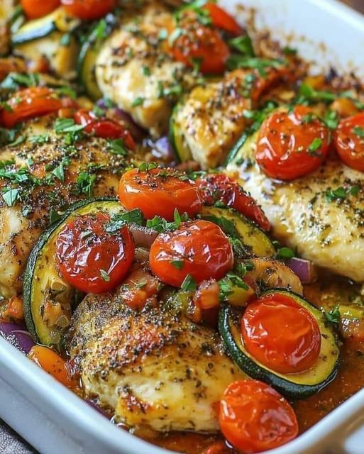 Mediterranean Chicken Zucchini Bake 1