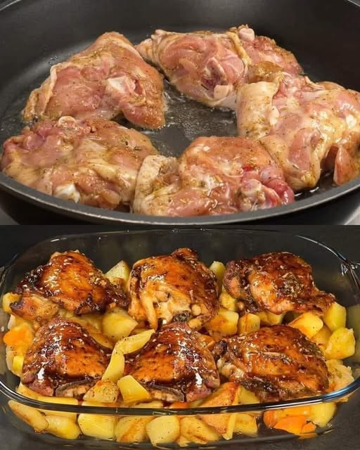 Honey Soy Glazed Chicken Legs with Roasted Vegetables 4
