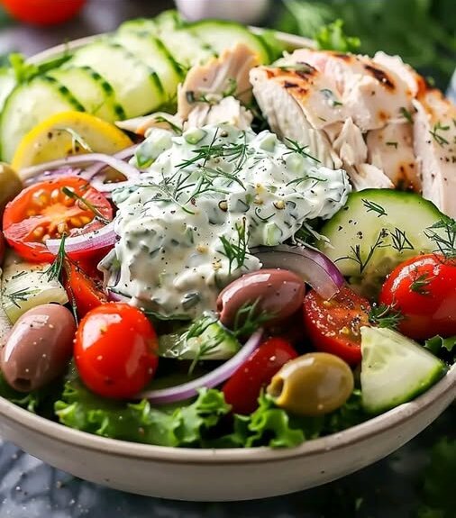 Indulge in Mediterranean Bliss with Tzatziki Chicken Salad 1