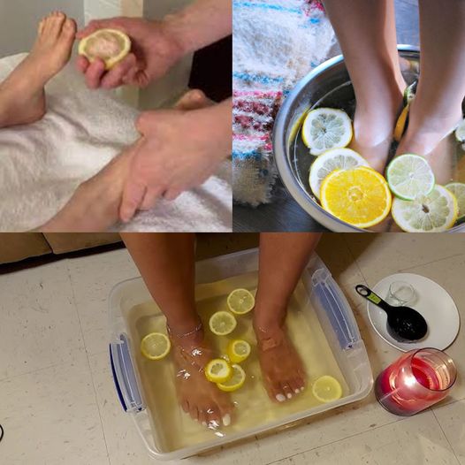 For relaxation and detoxification, soak your feet in lemon and baking soda. 1