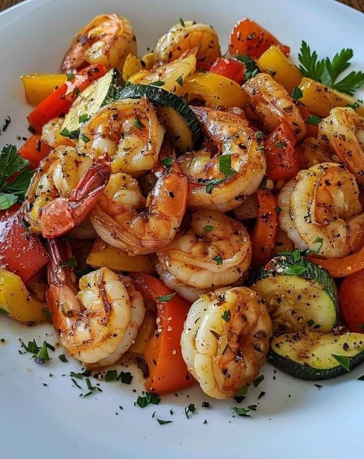Lemon Herb Shrimp and Veggie Skillet 4