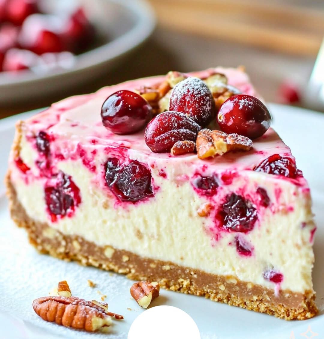 White Chocolate Cranberry Cheesecake Without Baking 3