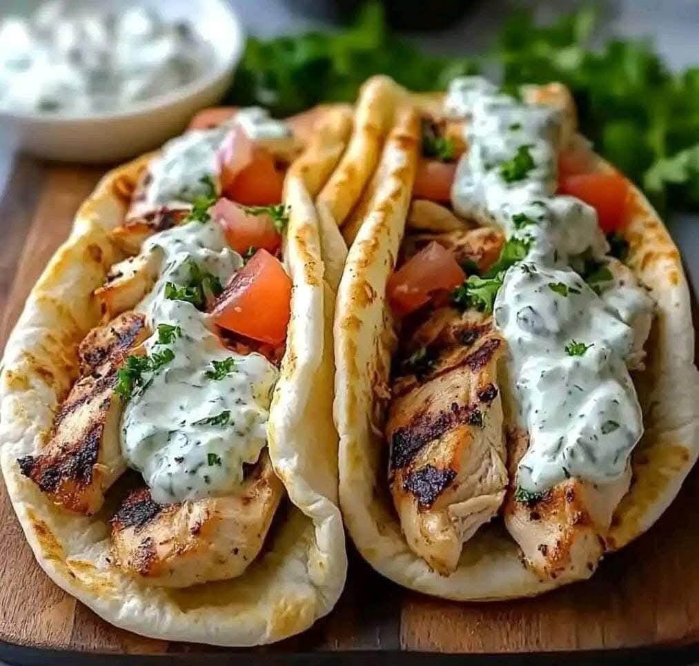 Greek Cucumber Tzatziki with Chicken Gyros 1