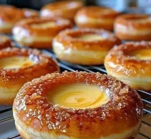 Caramel-Glazed Donuts with Cream Filling 1
