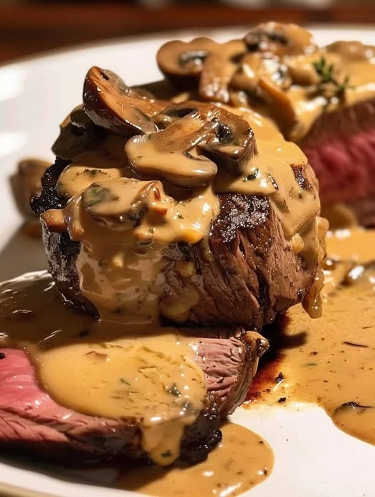 BEEF TENDERLOIN WITH CREAMY MUSHROOM SAUCE  7