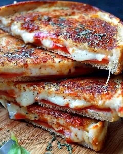 Grilled cheese pizza with garlic and parmesan 1