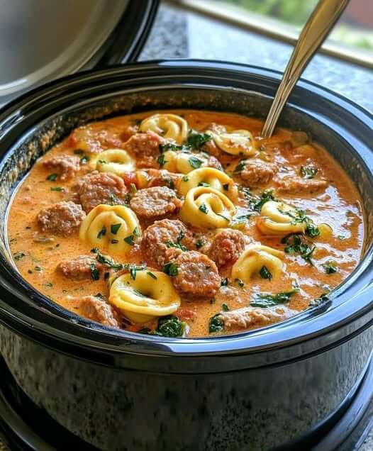 Creamy Tortellini Soup in a Slow Cooker 1