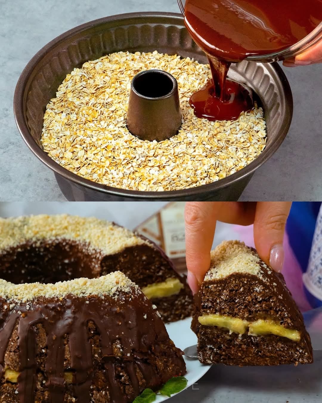 Banana Oatmeal Bars with Dark Chocolate and Peanuts 1 Banana Oatmeal Bars with Dark Chocolate and Peanuts