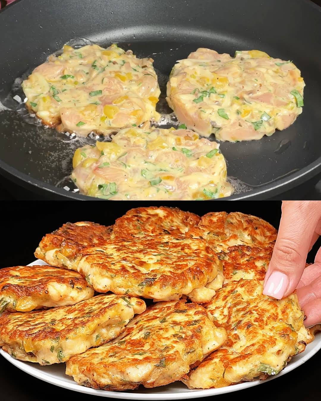 Savory Chicken and Vegetable Patties with Parmesan 1 Savory Chicken and Vegetable Patties with Parmesan