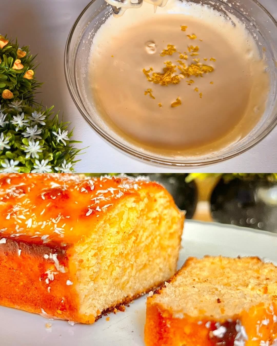 Lemon Butter Cake with Honey and Coconut 1 Lemon Butter Cake with Honey and Coconut