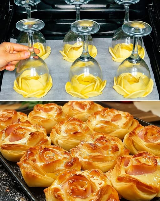 Elegant Puff Pastry Roses with Chicken and Cheese 1 Elegant Puff Pastry Roses with Chicken and Cheese