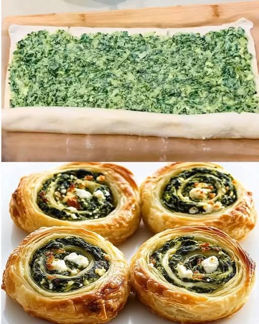 Spinach and Feta Puff Pastry Pinwheels 1 Spinach and Feta Puff Pastry Pinwheels