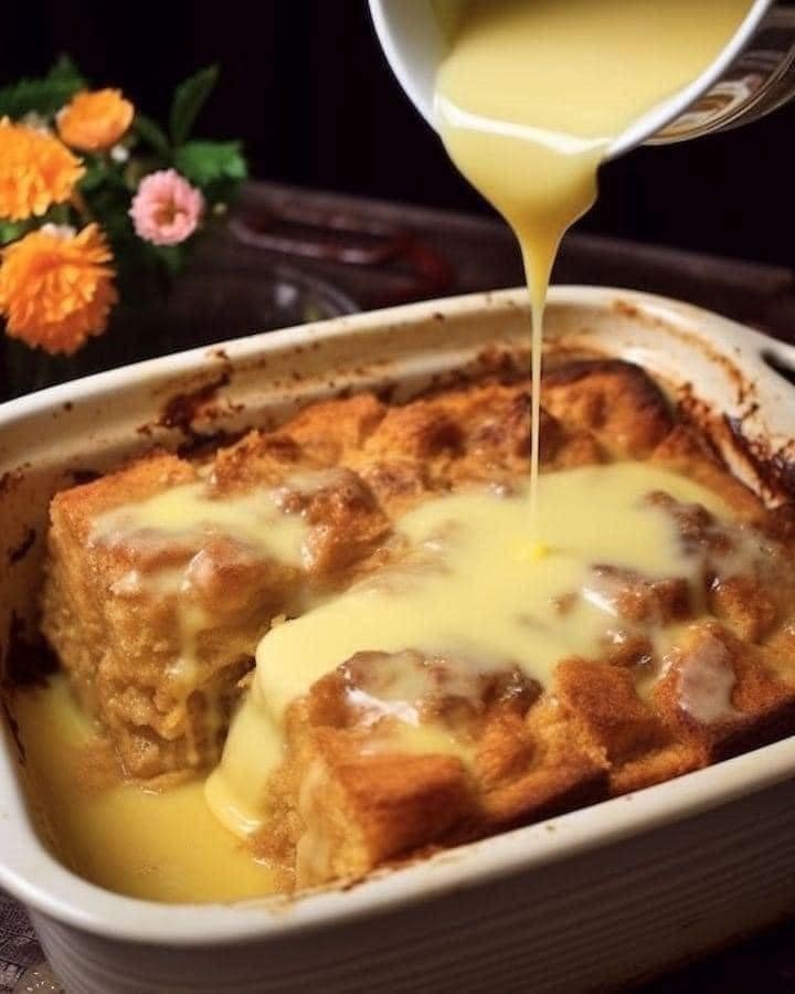 Vanilla Sauced Bread Pudding in a Fashion 1