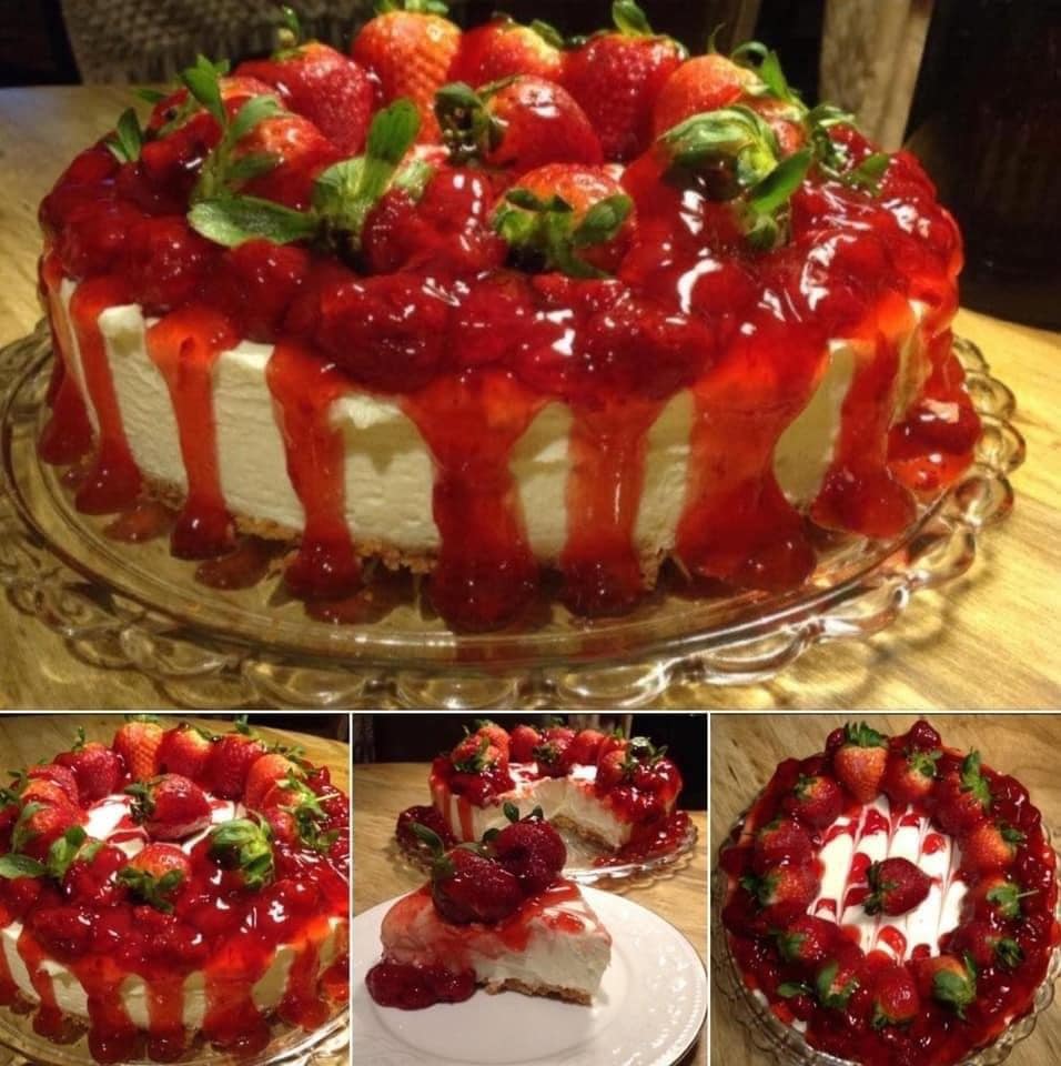 Strawberry Shortcake Crunch Cake with Cream Cheese Frosting 1