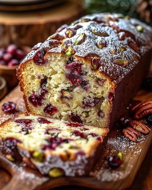 Holiday White Chocolate Cranberry Pecan Pistachio Bread  1 Holiday White Chocolate Cranberry Pecan Pistachio Bread