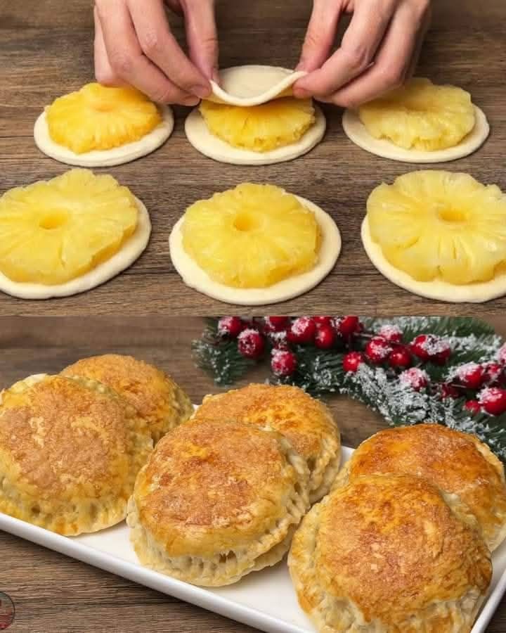 Pineapple and Apple Puff Pastry Tart with Cinnamon and Pomegranate 1 Pineapple and Apple Puff Pastry Tart with Cinnamon and Pomegranate