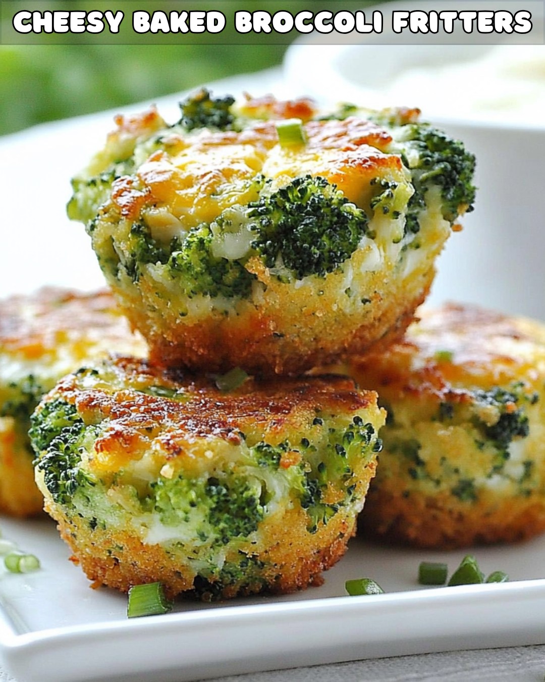 Cheesy Baked Broccoli Fritters 1
