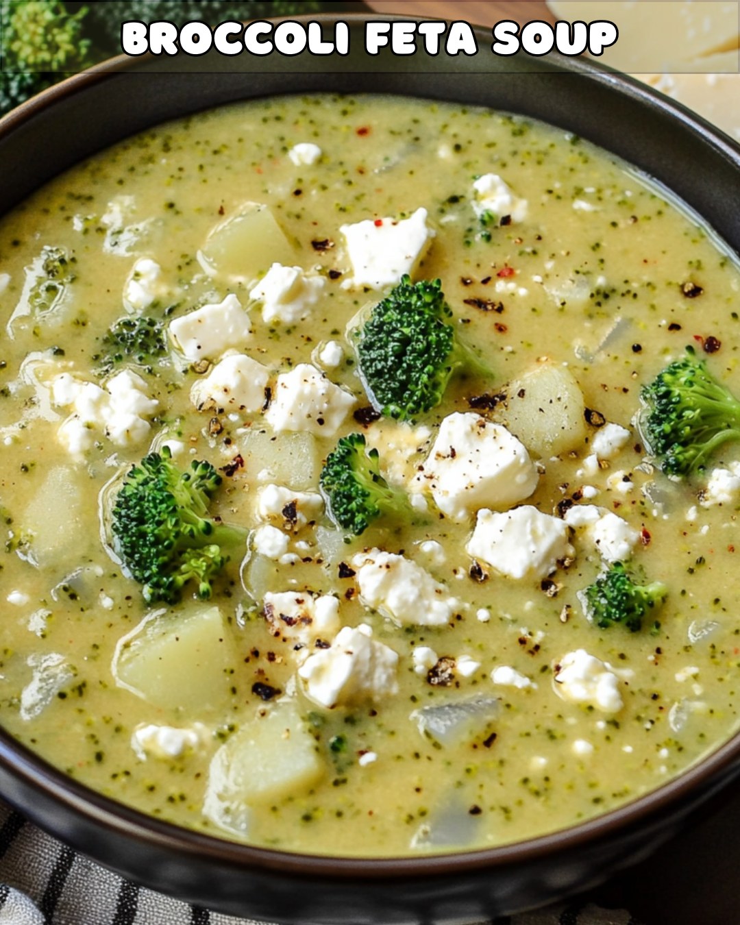 Creamy Broccoli Feta Soup with a Hint of Spice 1