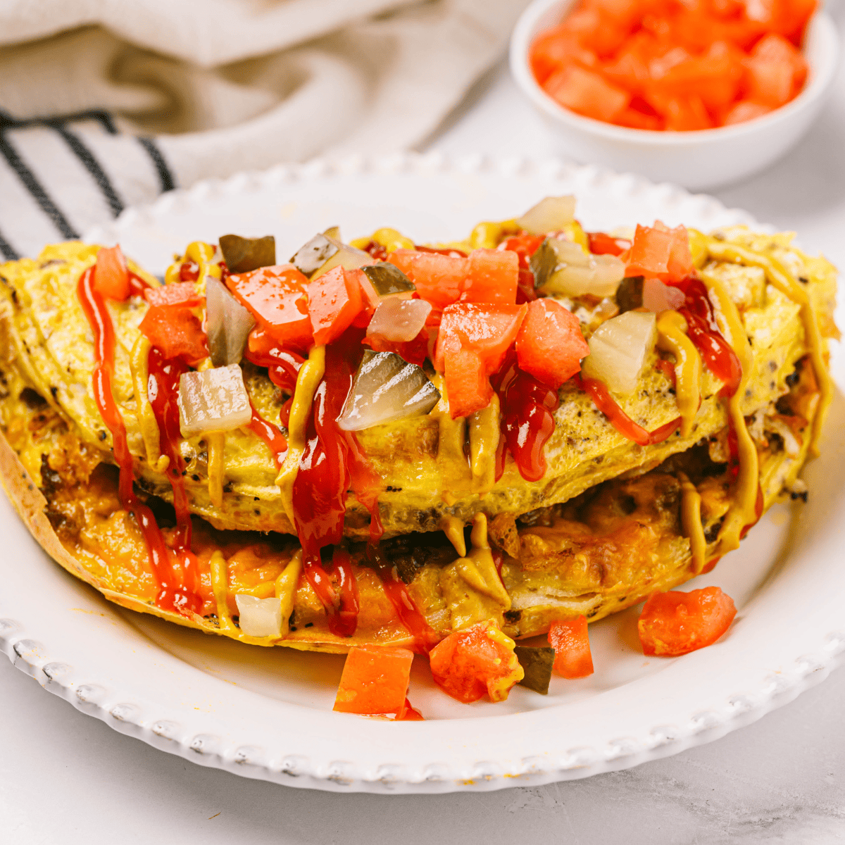 Air Fryer IHOP Cheeseburger Omelet 1