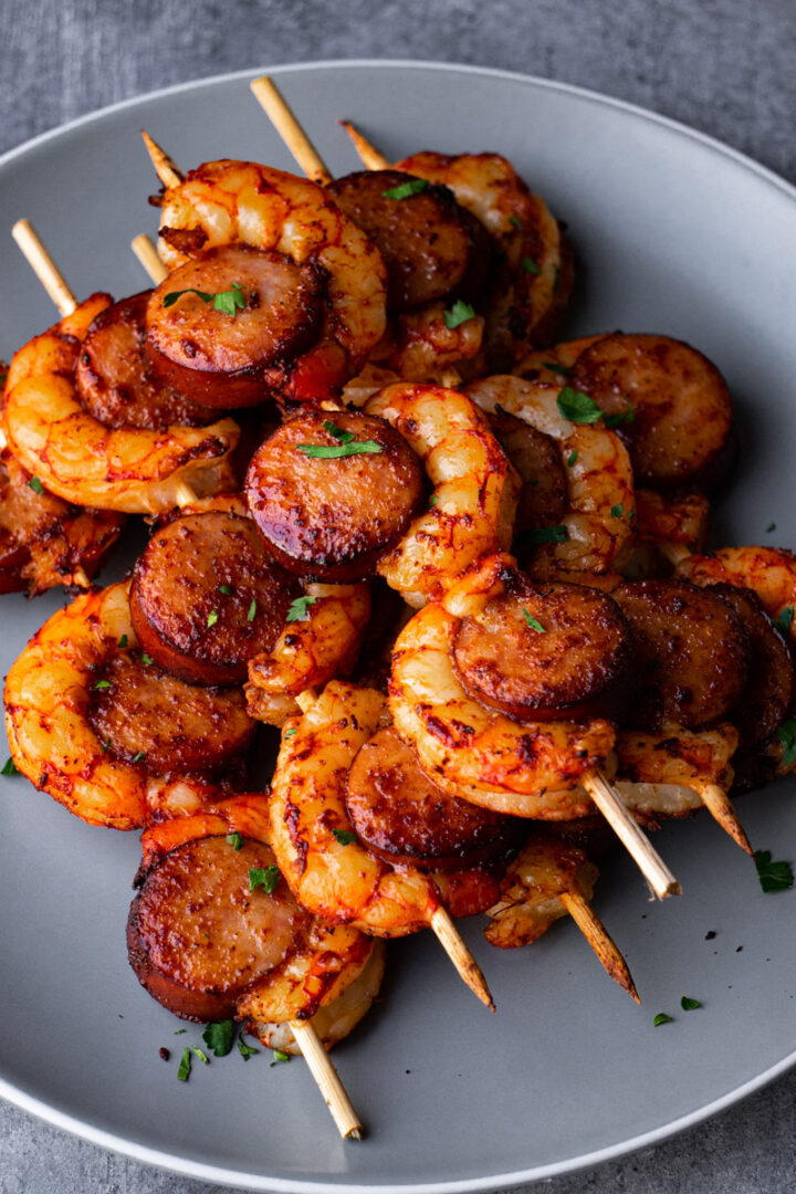 EASY SAUSAGE AND SHRIMP KABOBS AIR FRYER 1