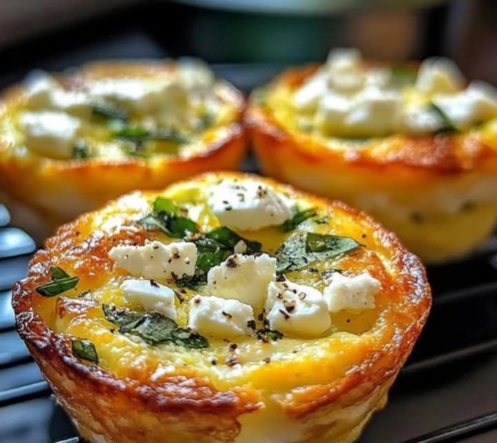 Quick Egg Muffins with Spinach and Feta 1