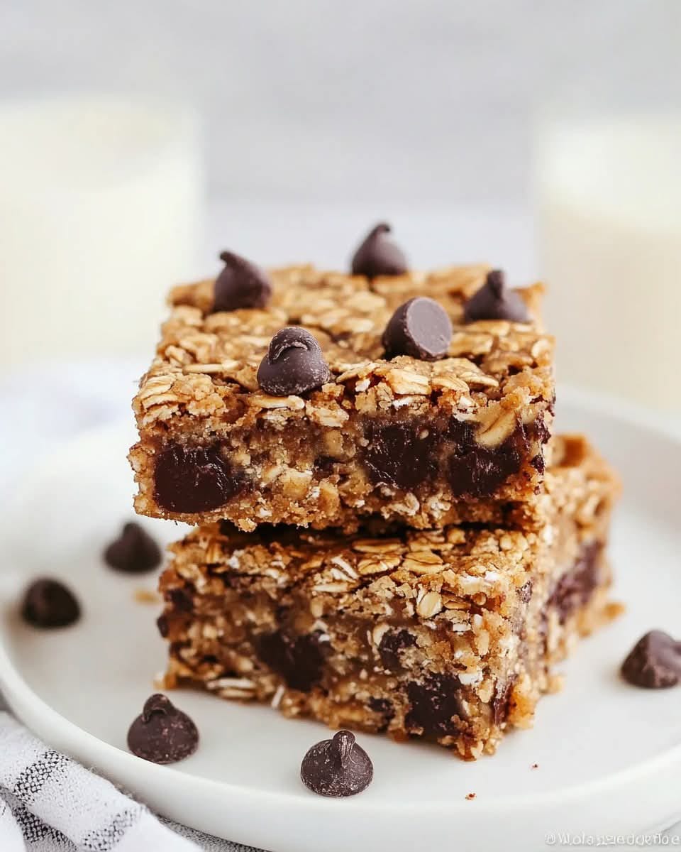 Healthy Chocolate Chip Oatmeal Bars 1