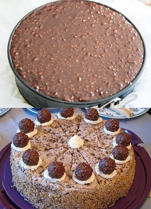 Fantastic Ferrero Rocher cake, you only need 1 cake base and 1L of cream 1 Fantastic Ferrero Rocher cake, you only need 1 cake base and 1L of cream