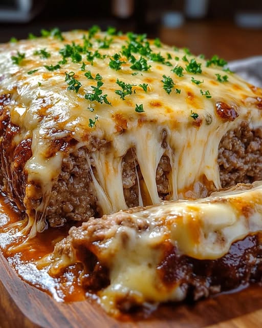 Air-Fried Cheesy Mozzarella Stuffed Meatloaf Recipe 1
