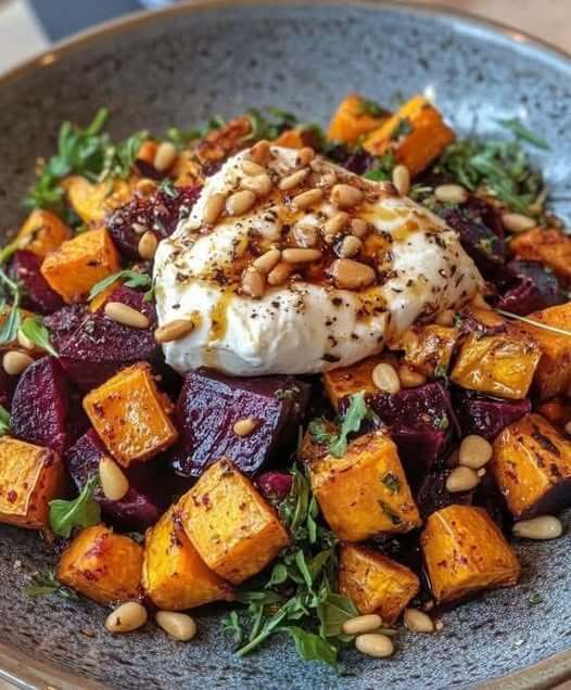 Roasted Beet and Butternut Squash Salad with Burrata 1