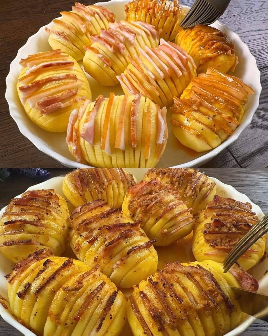 Bacon-Filled Hasselback Potatoes 1 Bacon-Filled Hasselback Potatoes