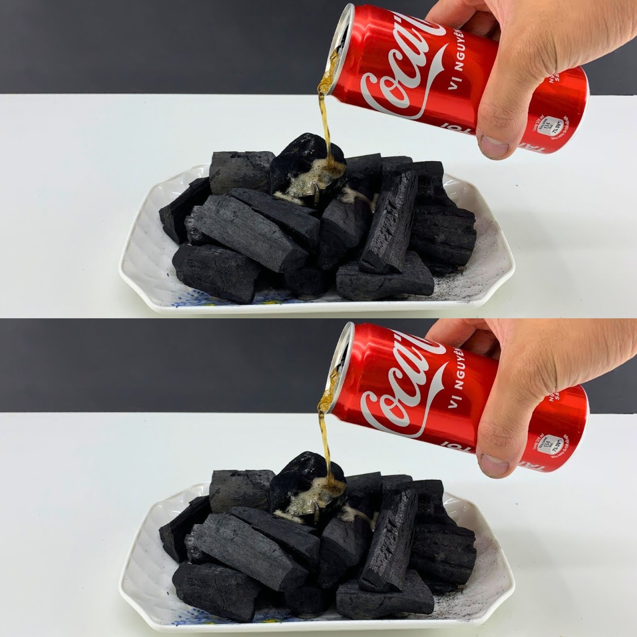 Mix Coca Cola with Charcoa 1