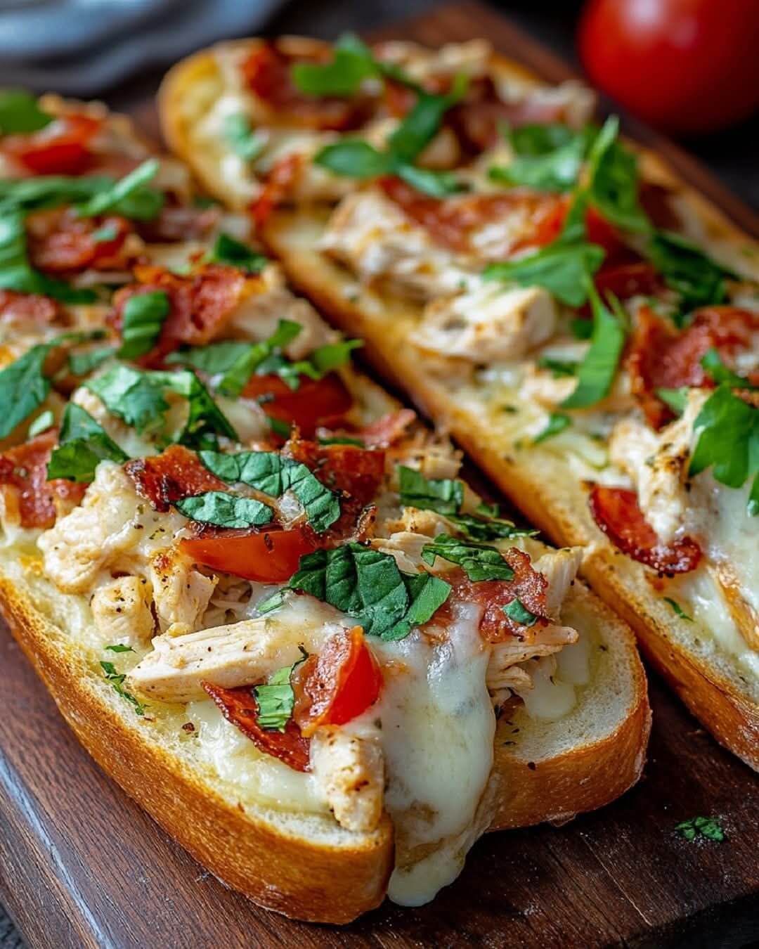 BLT Chicken Alfredo French Bread Pizza 1