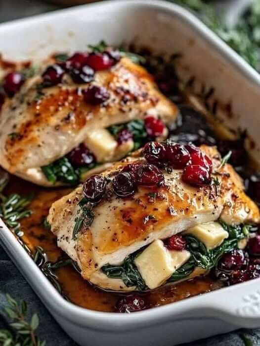 Cranberry & Spinach Stuffed Chicken Breasts 1