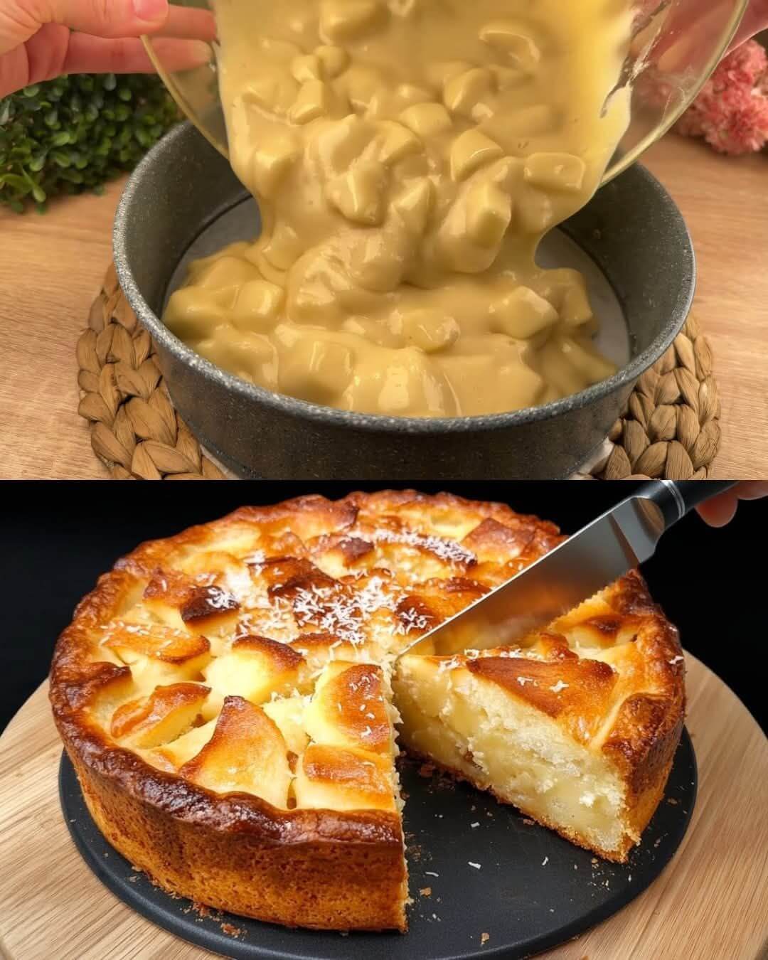 Apple Cake with Honey and Coconut Shavings 1 Apple Cake with Honey and Coconut Shavings