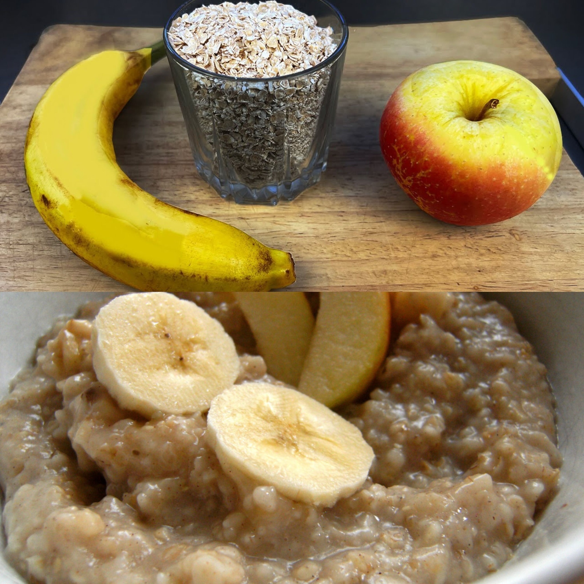 Healthy 5-Minute Breakfast Recipe: Oatmeal with Apples and Bananas