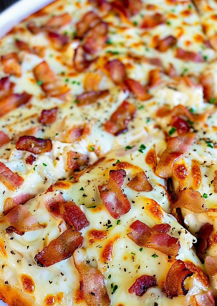 Carnivore Bacon Alfredo Pizza (Zero Carbs) 1