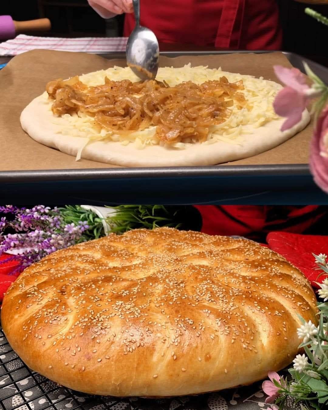 Savory Onion Cake with Cheese and Spices