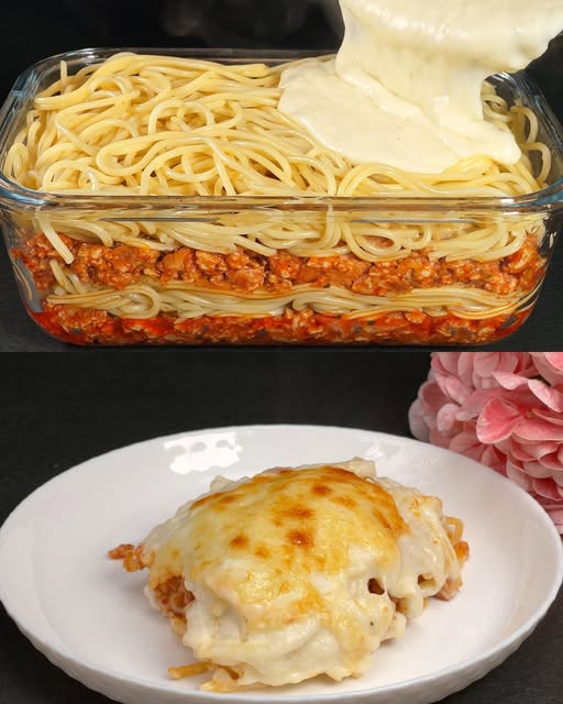 Baked Spaghetti With Minced Beef And Bacon Baked Spaghetti With Minced Beef And Bacon