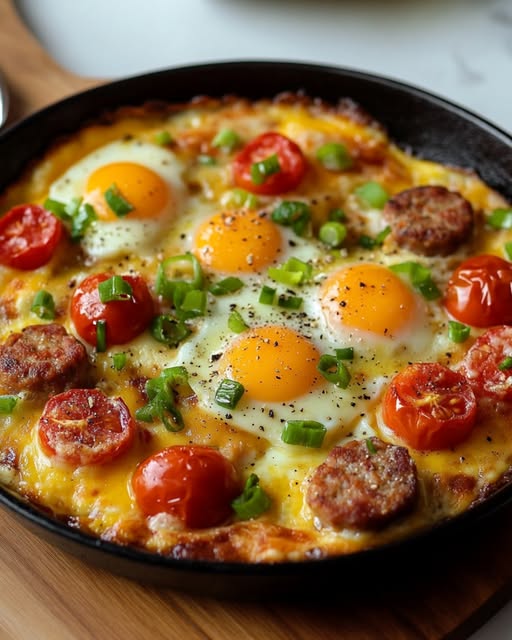 Cheesy Sausage and Egg Skillet Breakfast recipe 1