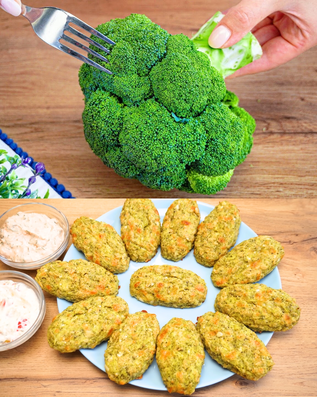 Broccoli Cheese Patties with Two Delicious Sauces 1 Broccoli Cheese Patties with Two Delicious Sauces