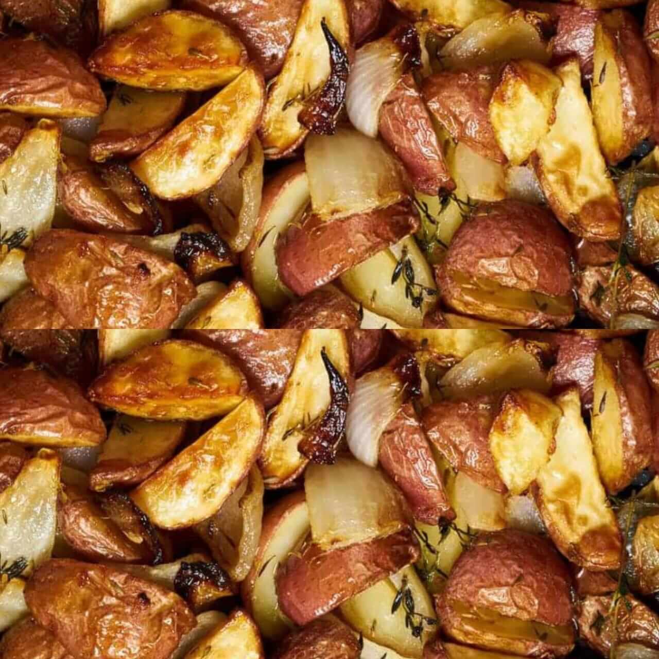 Onions and potatoes in an air fryer make a tasty dish 1