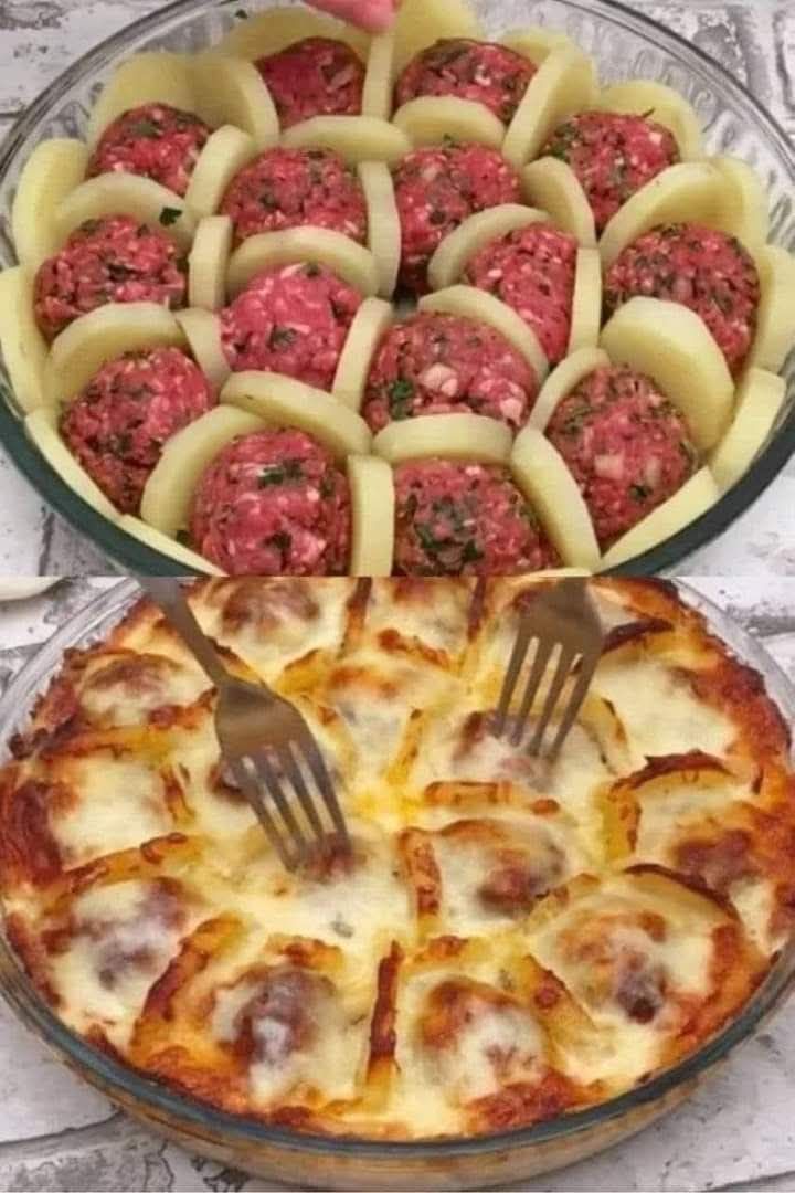 Boil Potatoes With Meatballs And Cheese 1