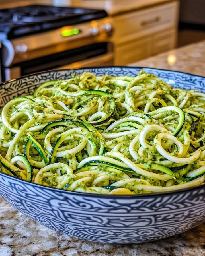 Healthy Zucchini Noodles with Pesto 1