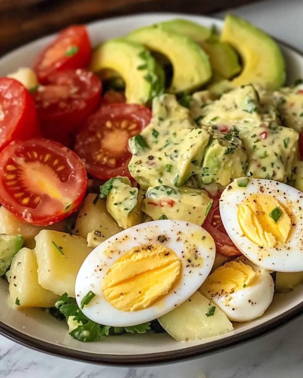 Herbed Potato Salad with Eggs and Avocado 1