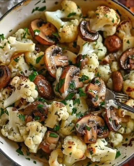 Garlic Cauliflower and Mushrooms 1