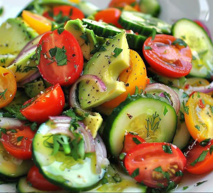 Tomato Cucumber Avocado Salad 1