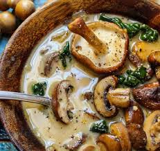 Wild Mushroom, Caramelized Onion & Kale Soup 1
