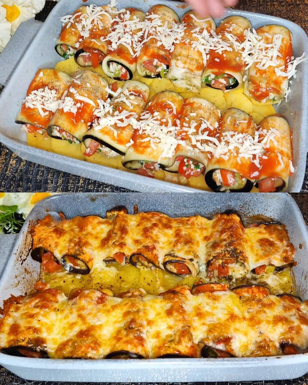 Baked Aubergines with Potatoes 1
