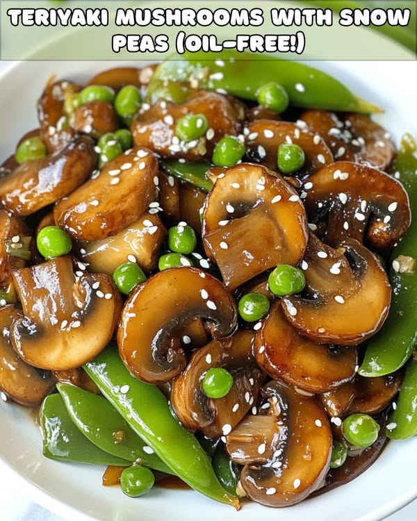 Teriyaki Mushrooms with Snow Peas (Oil-Free!) 1